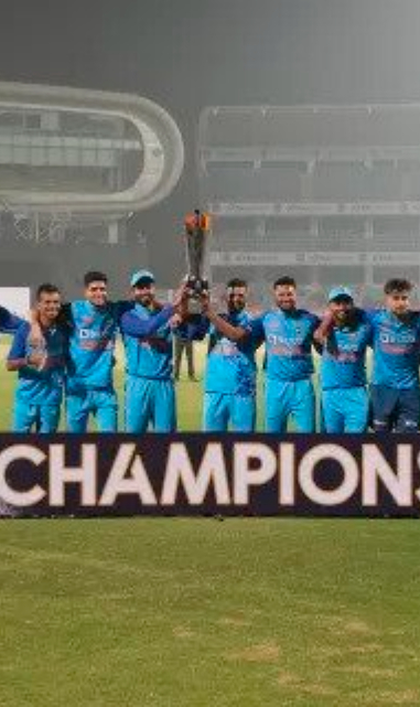 Indian team celebrate series win